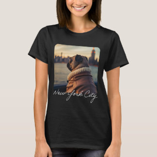 T-shirt Voyages de Carlins mignons à New York Harbour Funn