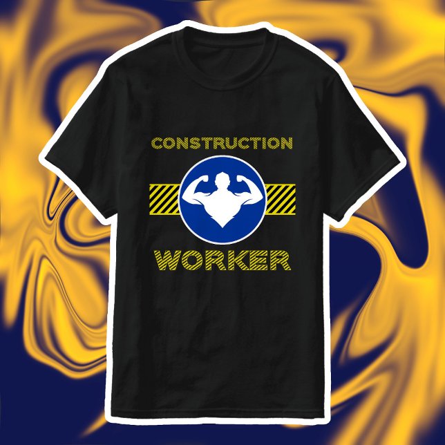 T-shirt Voyageur de construction Funny Bodybuilder Panneau (Bodybuilder Gym Humor - Construction Worker)