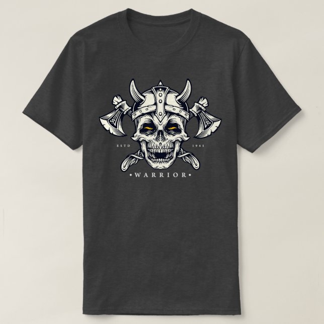 T-shirt Voyageur de crâne Viking avec x et casque Viking S (Design devant)