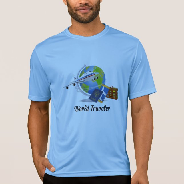 T-shirt Voyageur mondial, emballé et prêt à partir (Devant)