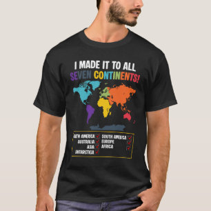 T-shirt Voyageur Sept Continents Club Carte Mondiale Va
