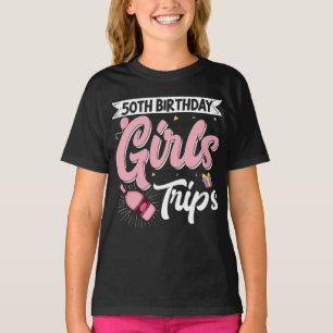 T-shirt Voyageur Vacances En Vol 50E Filles Anniversaire V