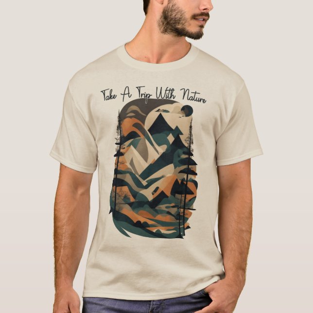 T-shirt Voyagez avec la Symphonie Géométrique de la Nature (Devant)
