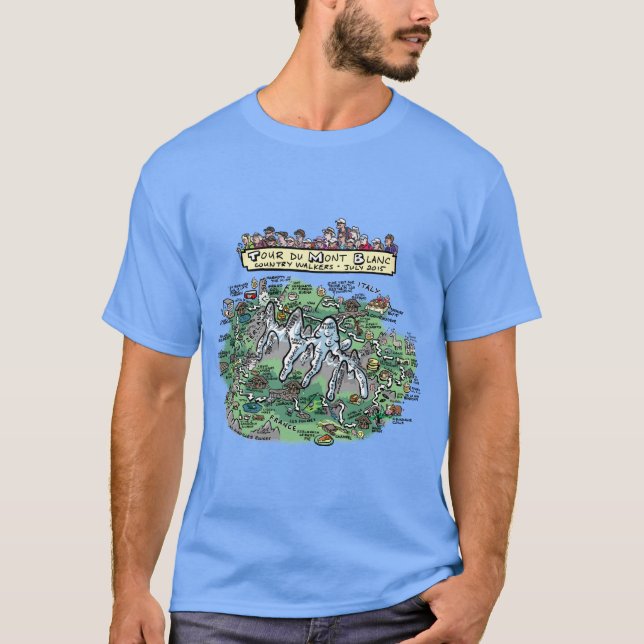 T-shirt Voyagez la carte de bande dessinée de du Mont (Devant)