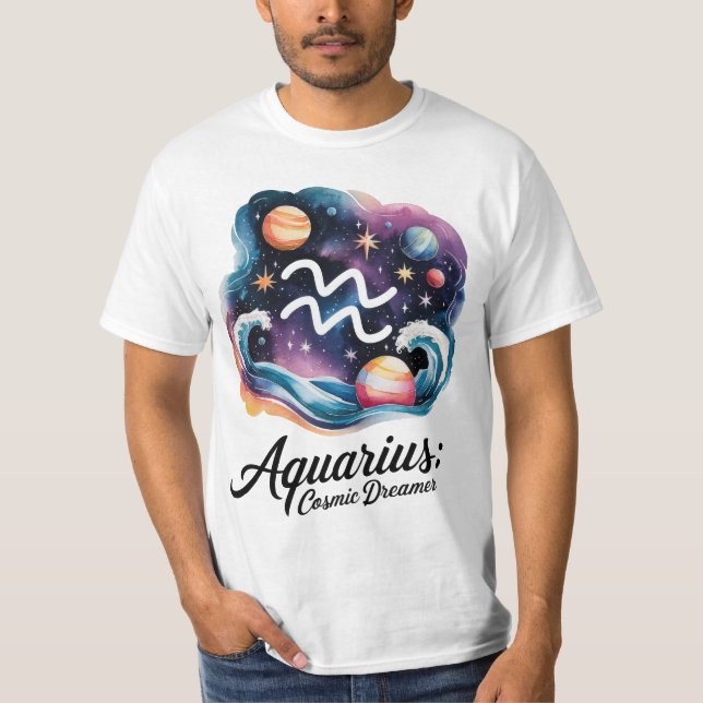 T-shirt Voyant d'aquarelle Aquarius Cosmique Dreamer SIGNE (Devant)