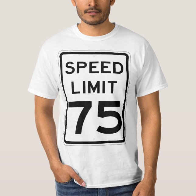T-shirt Voyant très amusant 75 MPH Limite de vitesse T-shi (Devant)