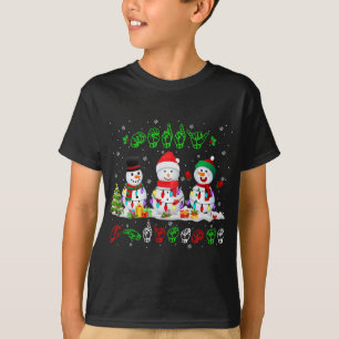 T-shirt Voyants de Noël Joyeux Noël Snowman ASL