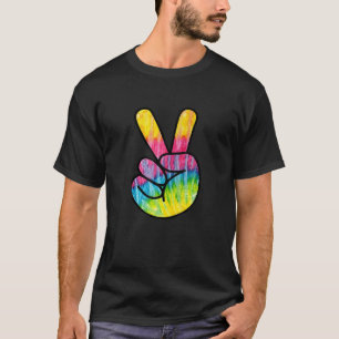 T-shirt Voyelle de paix Trippy Tye Dye Retro 60 s Hippie T