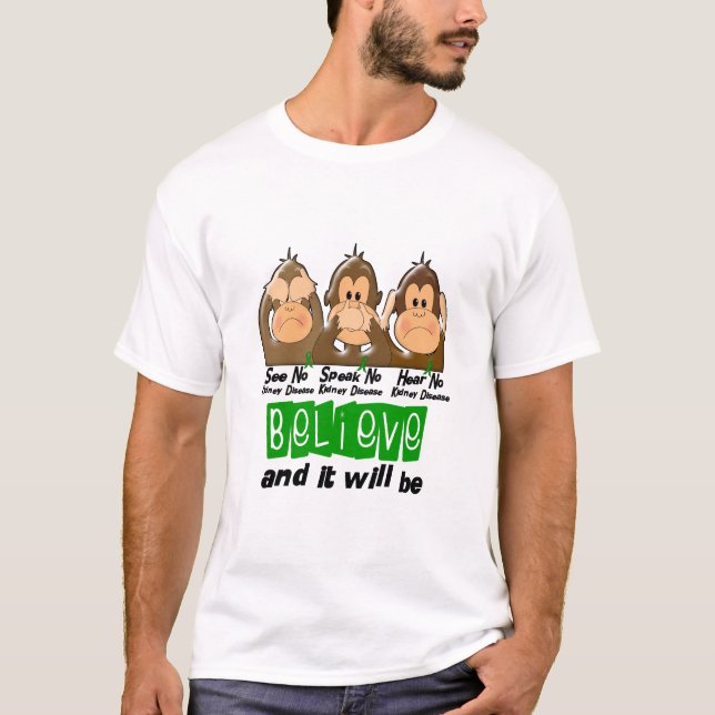 T-shirt Voyez que parler n'entendez aucune maladie rénale (Devant)