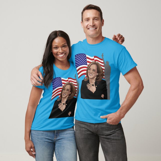 T-shirt VP Kamala Harris Drapeau Statue de Liberté Unisex (Unisexe)