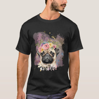 T-shirt Vrai amour pug, meilleur ami chien pour les amoure