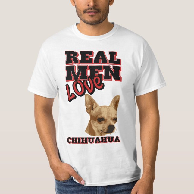 T-shirt Vrai chiwawa d'amour d'hommes (Devant)