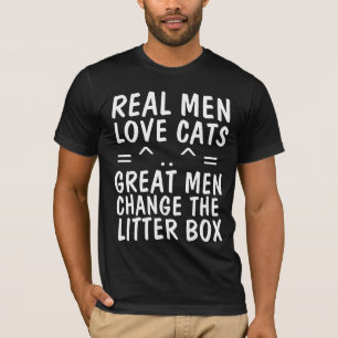 T-SHIRT VRAI HOMME AMOUR CATS & CHANGER LITTER BOÎTE CAT