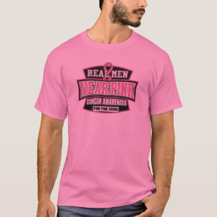 T-shirt VRAI rose de vêtements pour hommes pour le cancer