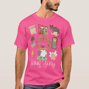 T-shirt Vraie Histoire Nativité Noël Bébé Dieu Jésus Chris