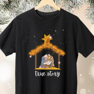 T-shirt Vraie histoire Noël chrétien Nativité Jésus