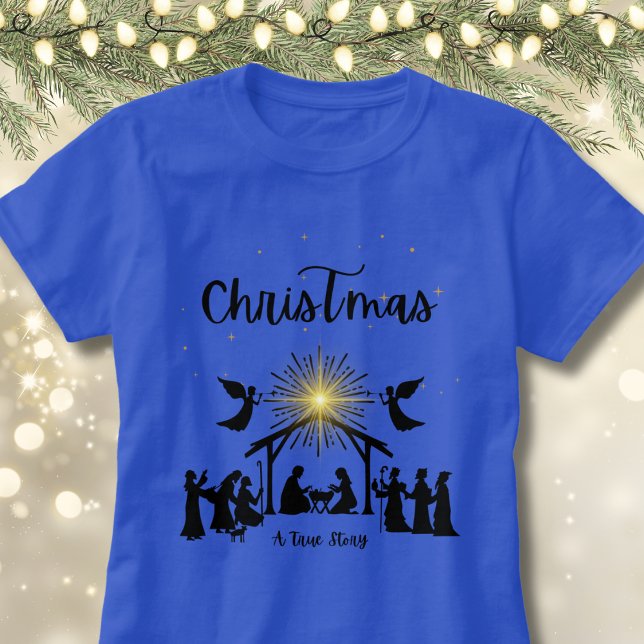 T-shirt Vraie histoire Noël chrétien Nativité Jésus (Créateur téléchargé)