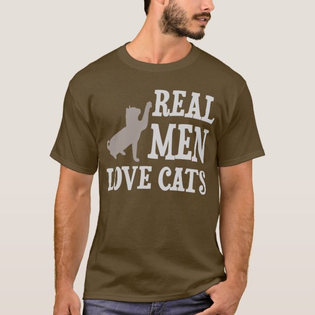 T-shirt Vrais chats d'amour d'hommes (Devant)