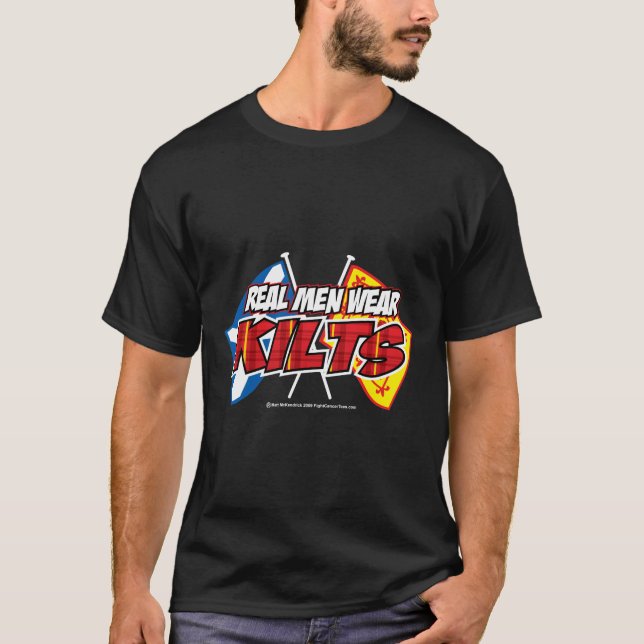 T-shirt Vrais kilts 2 de vêtements pour hommes (Devant)