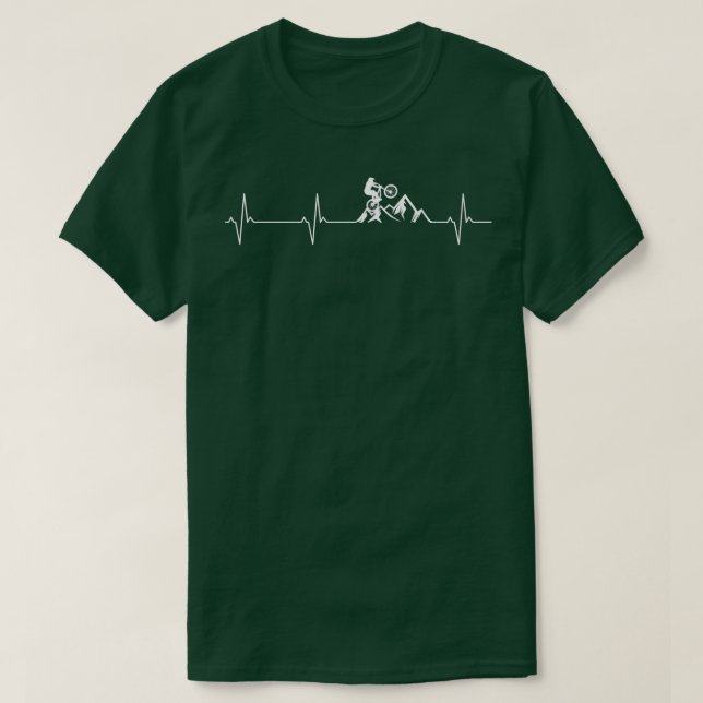 T-shirt VTT Hearthbeat drôle amoureux de VTT (Design devant)