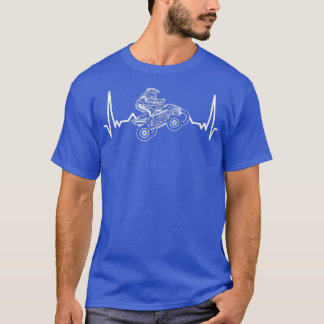 T-shirt VTT Rider Four Wheeler Off Road Biker Heartbeat Qu