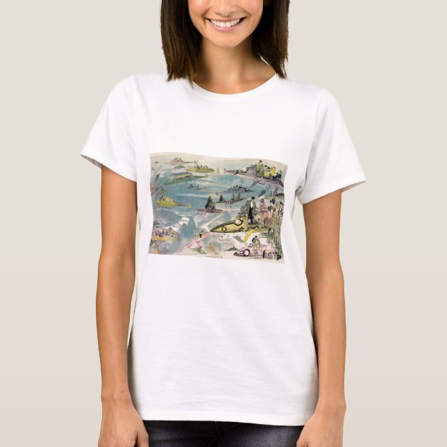 T-shirt Vue 1882 futuriste des transports aériens (Devant)