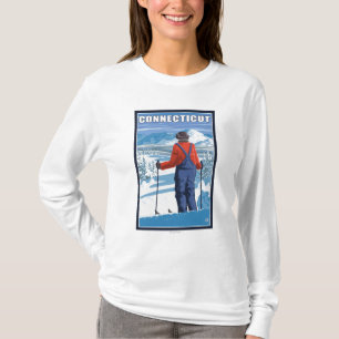 T-shirt Vue admirative de ConnecticutSkier