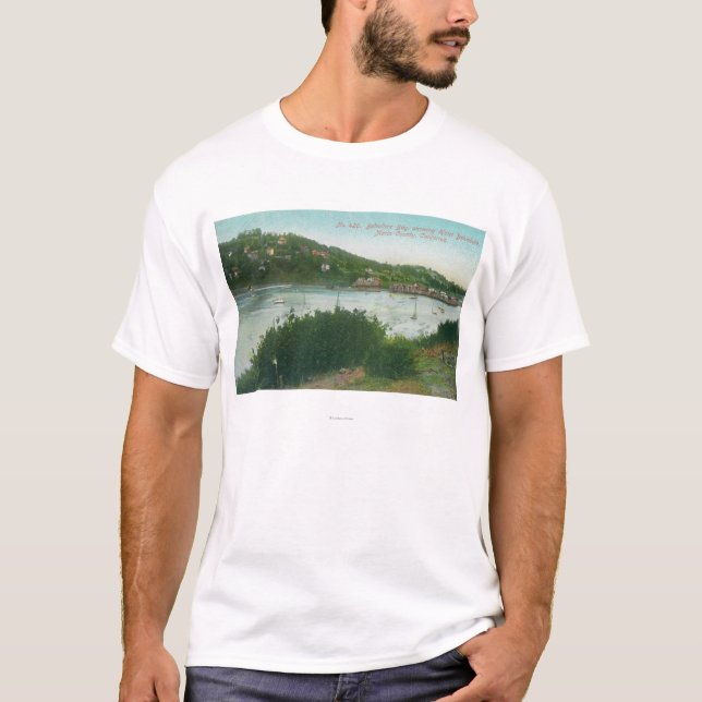 T-shirt Vue aérienne de baie de belvédère, belvédère (Devant)