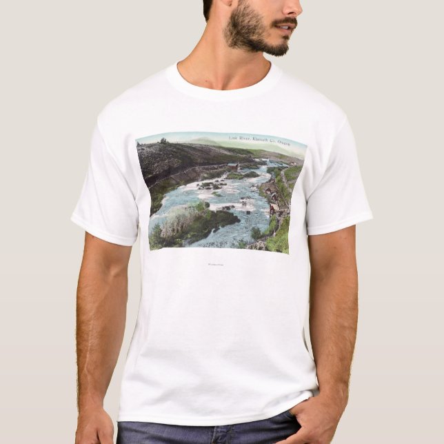 T-shirt Vue aérienne de comté de RiverKlamath de lien, OU (Devant)
