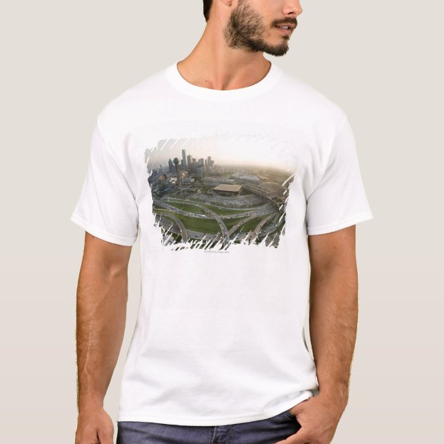 T-shirt Vue aérienne de Dallas du centre, le Texas (Devant)
