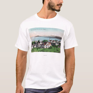 T-shirt Vue aérienne de la ville et du lac Ewauna