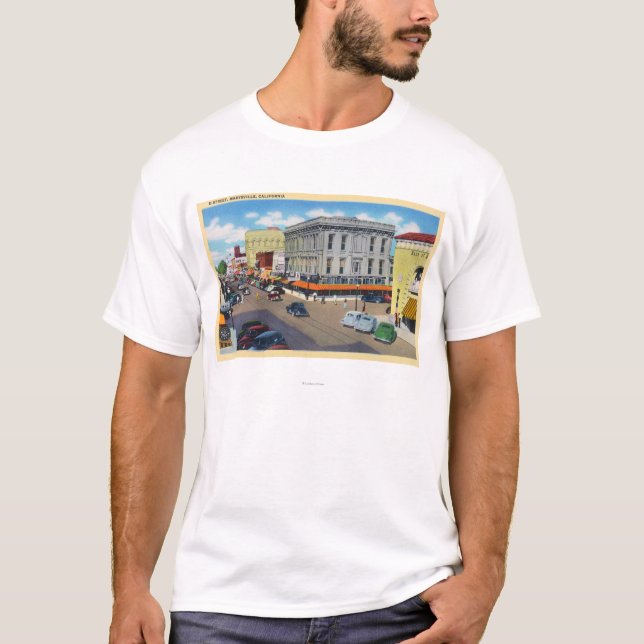 T-shirt Vue aérienne de rue de D (Devant)