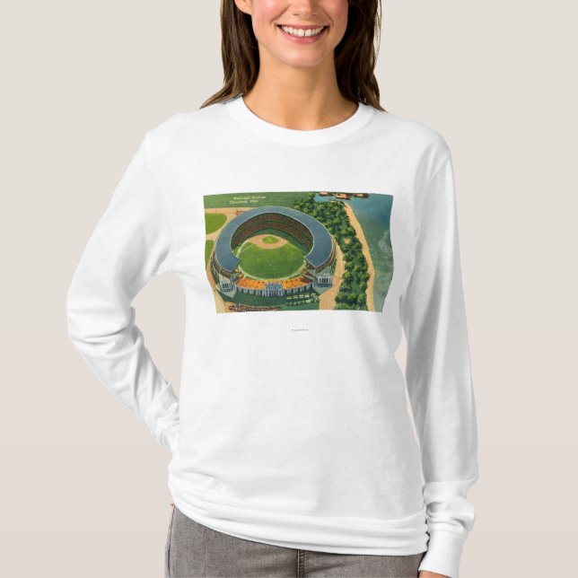 T-shirt Vue aérienne de StadiumCleveland municipal, OH (Devant)
