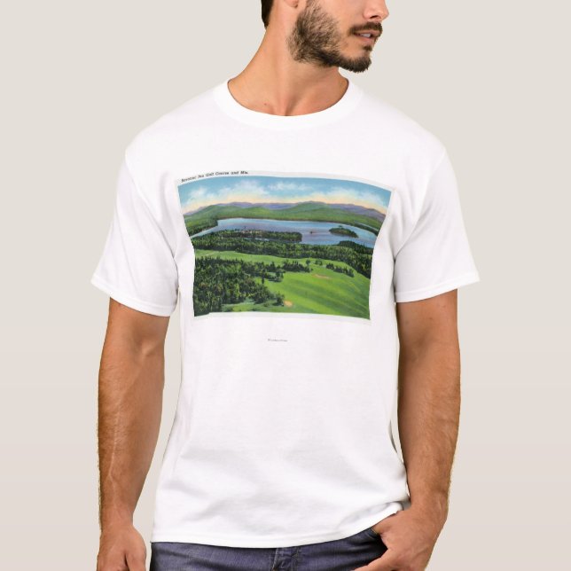 T-shirt Vue aérienne de terrain de golf d'auberge de (Devant)