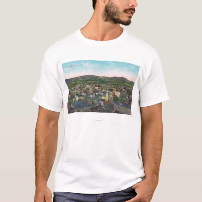 T-shirt Vue aérienne du CityCorvallis, OU (Devant)
