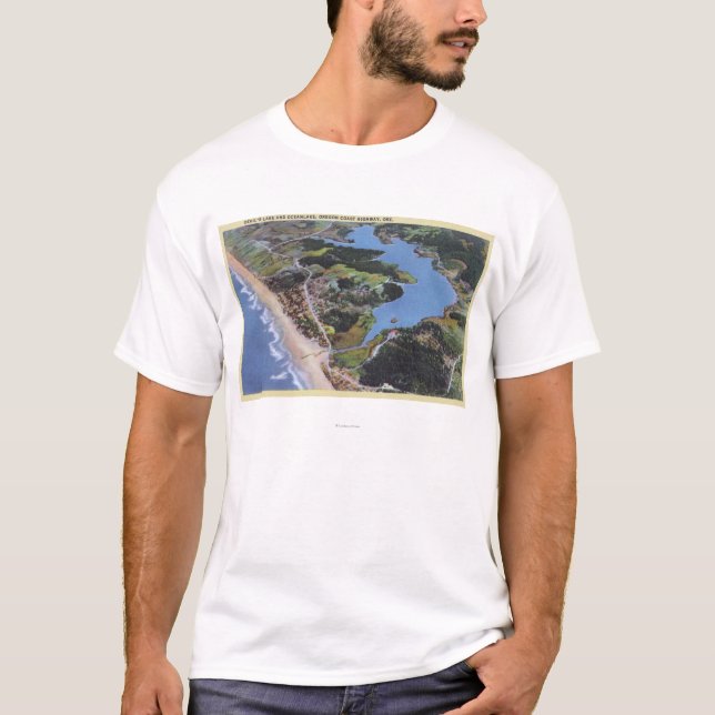 T-shirt Vue aérienne du lac devil's (Devant)