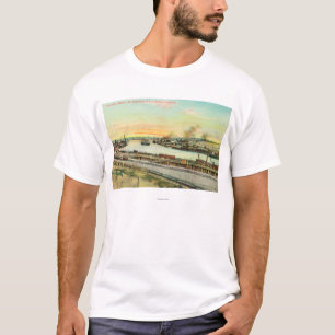 T-shirt Vue aérienne du port de San Pedro