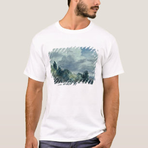 T-shirt Vue au-dessus d'un paysage large, avec des arbres