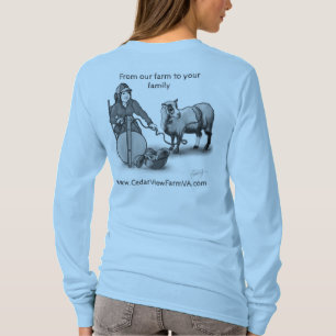 T-shirt Vue Cèdre Ferme De La Pile À Partir Des Moutons