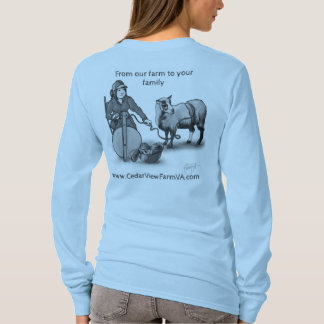 T-shirt Vue Cèdre Ferme De La Pile À Partir Des Moutons