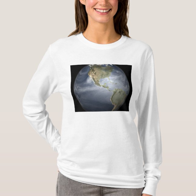 T-shirt Vue complète de la Terre montrant la vapeur d'eau (Devant)