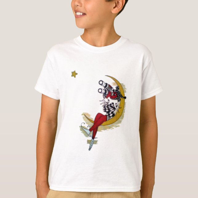 T-shirt Vue cosmique : Elfe sur la lune aventure (Devant)