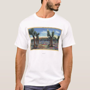 T-shirt Vue d'arbres de Joshua et de fleurs sauvages de