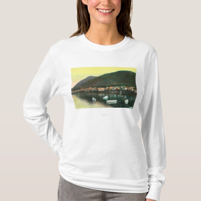 T-shirt Vue de bord de mer d'Indien TownSitka, AK (Devant)
