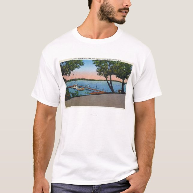 T-shirt Vue de club de yacht d'Owasco de lac Owasco (Devant)