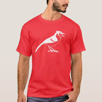 T-shirt Vue de côté d'une silhouette d'oiseau de geai bleu