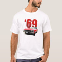 Vue de face 1969 de coupé de Chevelle de rouge
