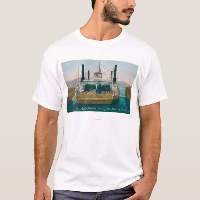 T-shirt Vue de ferry-boat Solano de PS dans le dock (Devant)
