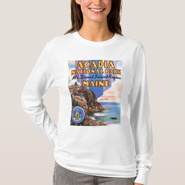 T-shirt Vue de grands tête et joint du Maine (Devant)