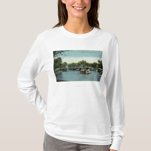 T-shirt Vue de jardin public de Boston du pont (Devant)